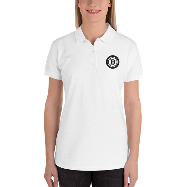 Bitcoin black - Women's Embroidered Polo Shirt