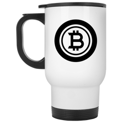 Bitcoin black - White Travel Mug