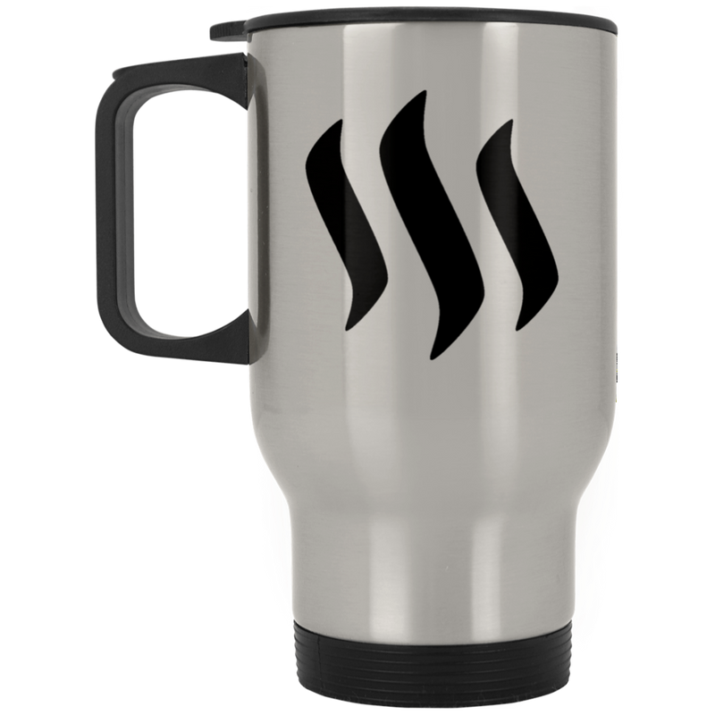 Steem black - Silver Stainless Travel Mug