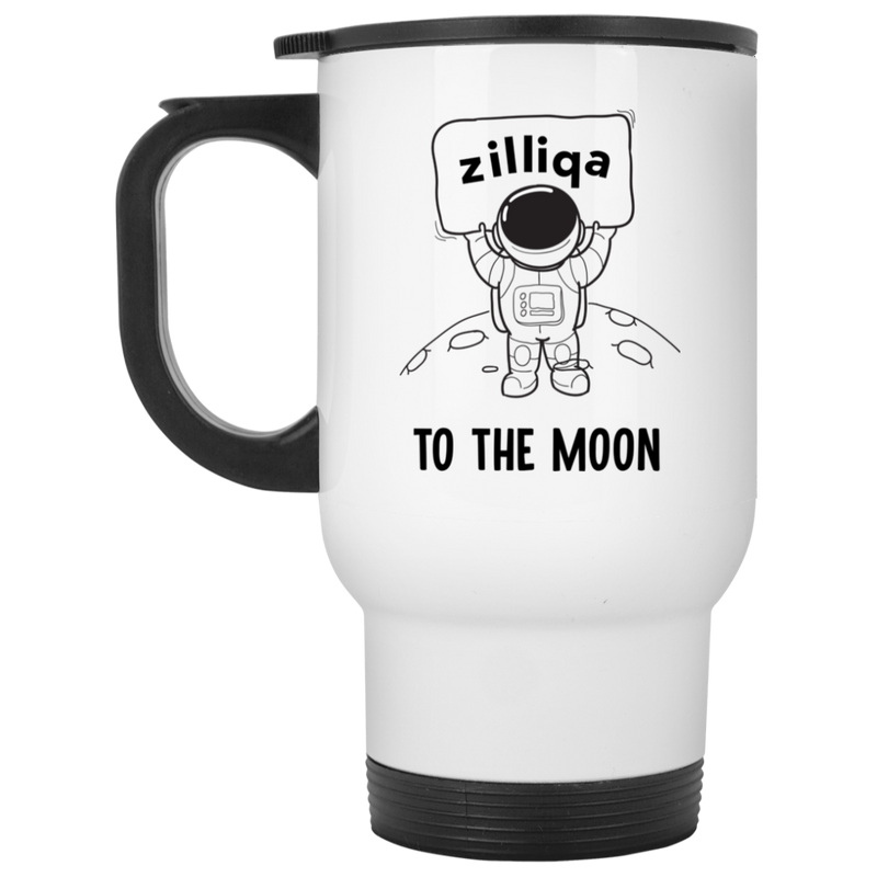 Zilliqa to the moon - White Travel Mug