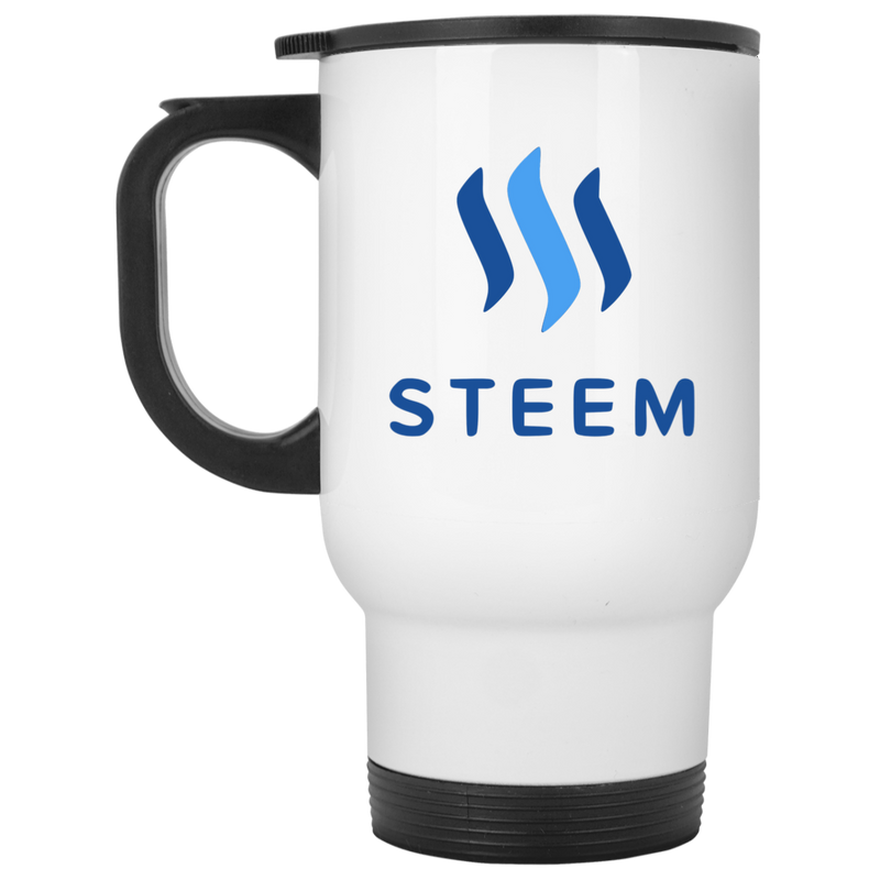 Steem - White Travel Mug