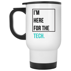 I'm here for the tech (Zilliqa) - White Travel Mug