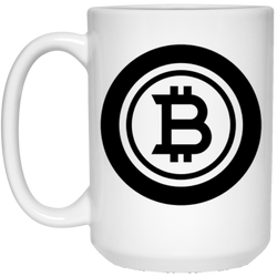 Bitcoin black - 15 oz. White Mug