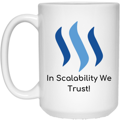 Steem in scalability we trust - 15 oz. White Mug
