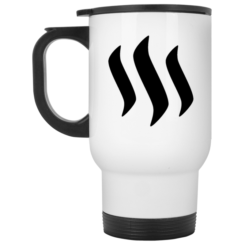 Steem black - White Travel Mug