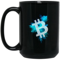Bitcoin color cloud - 15 oz. Black Mug