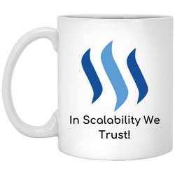 Steem in scalability we trust - 11 oz. White Mug