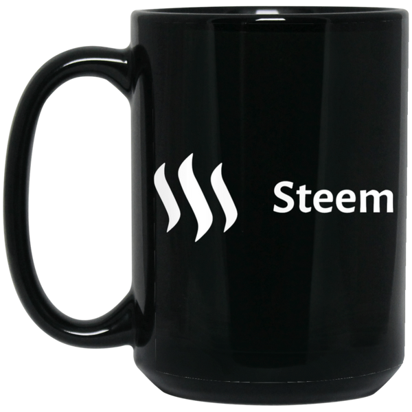 Steem white - 15 oz. Black Mug