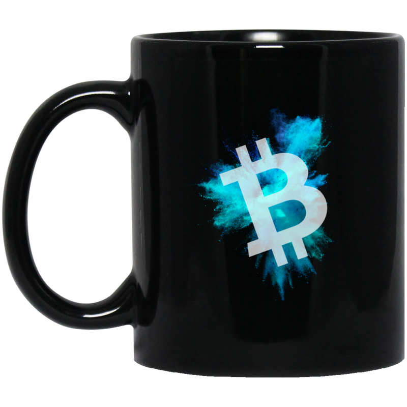 Bitcoin color cloud - 11 oz. Black Mug