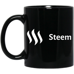Steem white - 11 oz. Black Mug