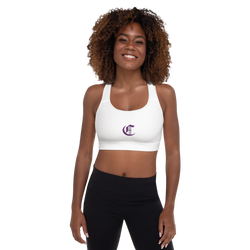 Padded Sports Bra TheCryptonomist - White/Violet