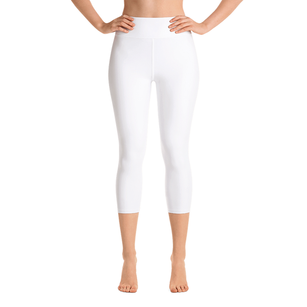Yoga 3/4 Leggings TheCryptonomist Back - White/Violet
