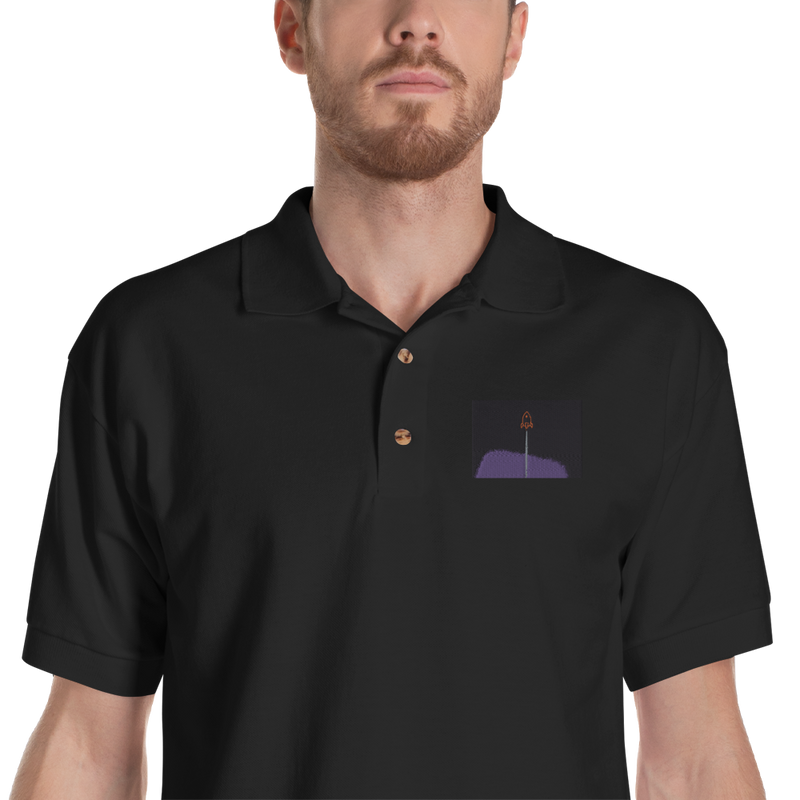 Small Pluto rocket Embroidered Polo Shirt