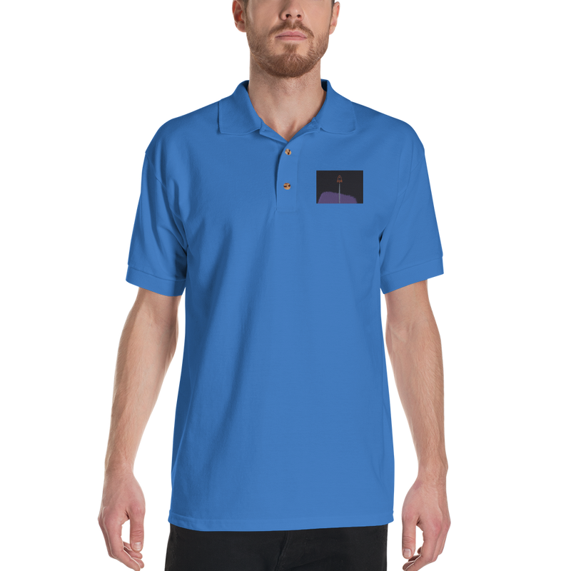 Small Pluto rocket Embroidered Polo Shirt