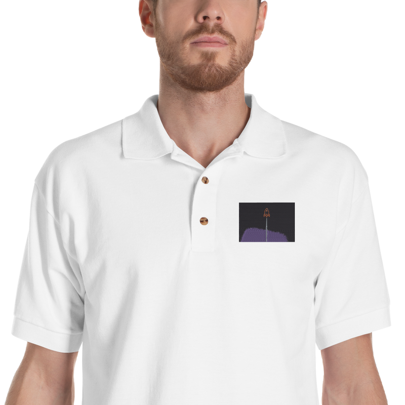 Small Pluto rocket Embroidered Polo Shirt