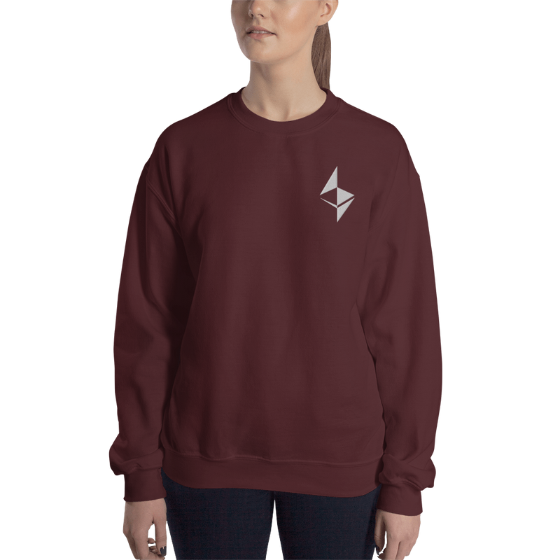 Ethereum surface design – Women’s Embroidered Crewneck Sweatshirt