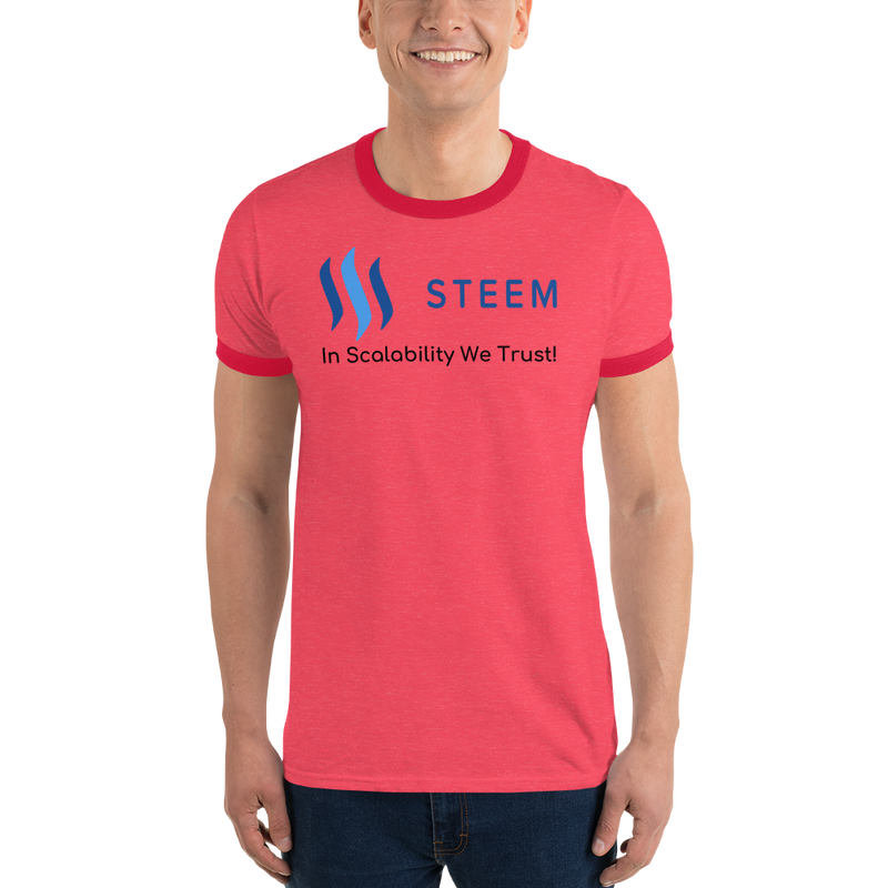 In scalability we trust (Steem) – Men’s Ringer T-Shirt