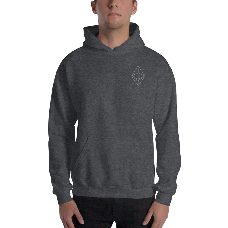 Ethereum line design - Men’s Embroidered Hoodie