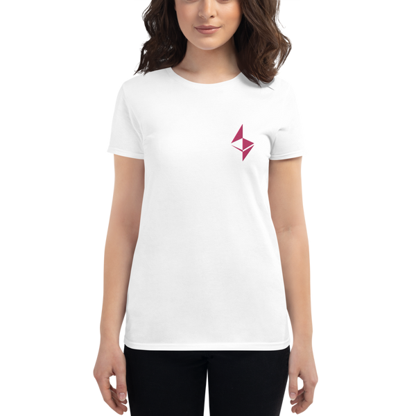 Ethereum surface design - Women's Embroidered Short Sleeve T-Shirt