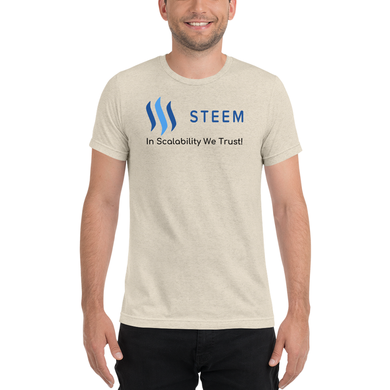 In scalability we trust (Steem) – Men’s Tri-Blend T-Shirt
