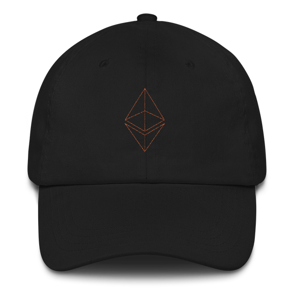 Ethereum line design (Orange) - Baseball Cap