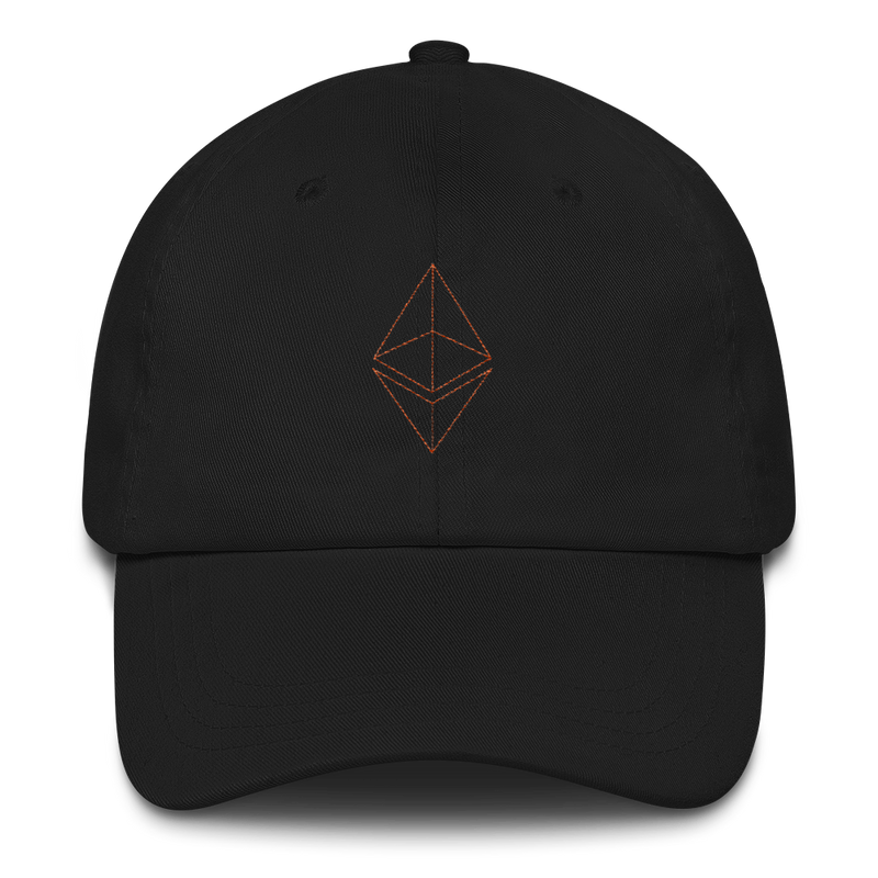 Ethereum line design (Orange) - Baseball Cap