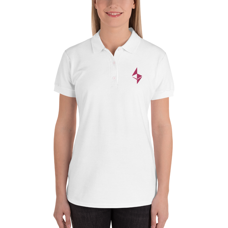 Ethereum surface design - Women's Embroidered Polo Shirt