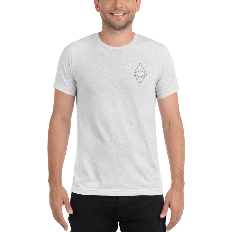 Ethereum line design - Men's Embroidered Tri-Blend T-Shirt