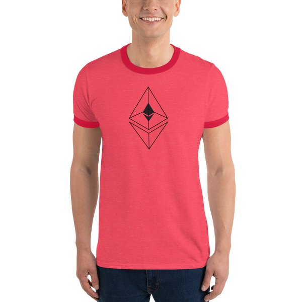 Ethereum line design - Men's Ringer T-Shirt
