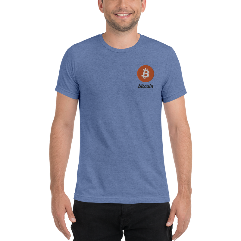 Bitcoin - Men's Embroidered Tri-Blend T-Shirt