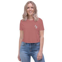 Ethereum surface design - Women's Embroidered Crop Tee