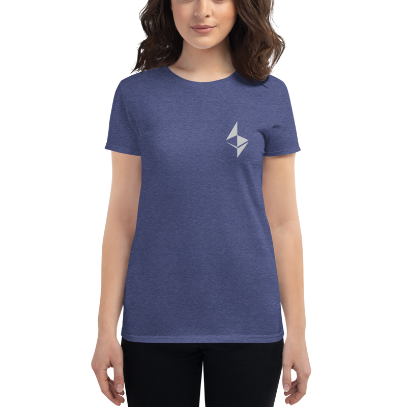 Ethereum surface design - Women's Embroidered Short Sleeve T-Shirt