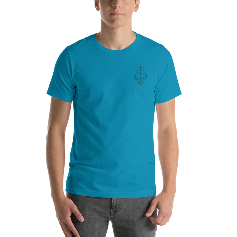 Ethereum line design - Men's Embroidered Premium T-Shirt