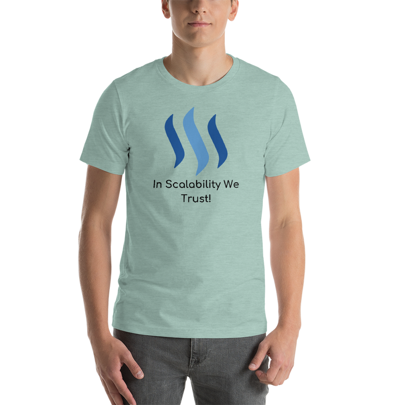 In scalability we trust (Steem) – Men’s Premium T-Shirt