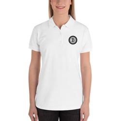 Bitcoin black - Women's Embroidered Polo Shirt