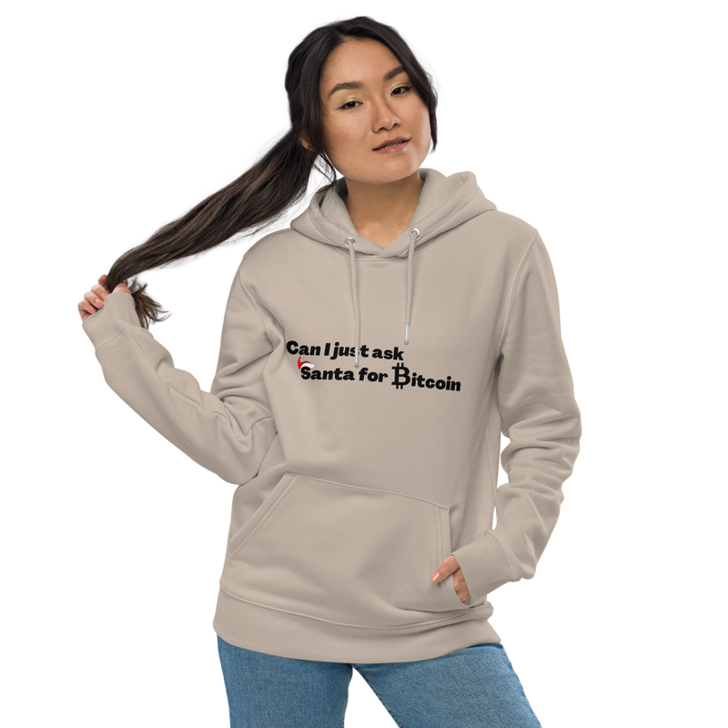 'Ask Santa for Bitcoin' - Woman essential eco hoodie